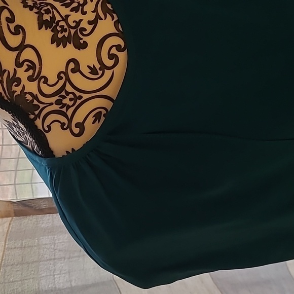 Amanda Uprichard sz large teal cape wing sleeve silk dress new with tags - Picture 4 of 12